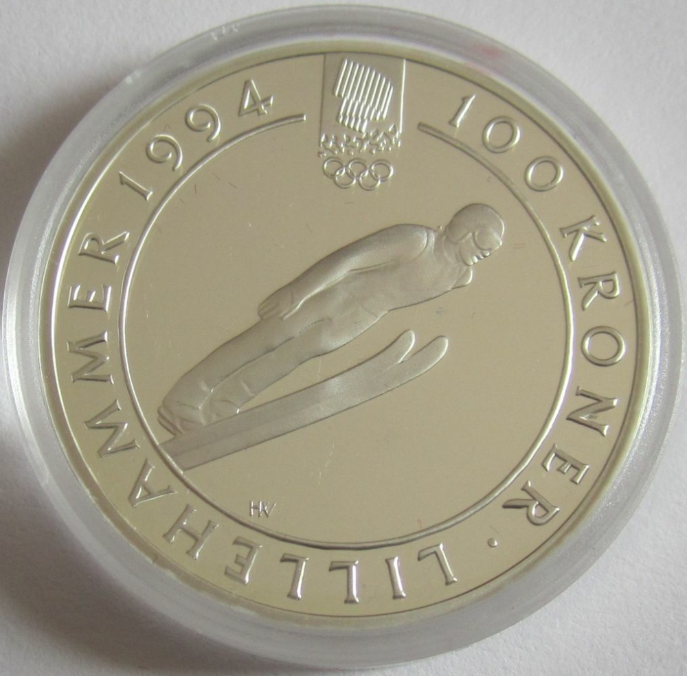 Norwegen 100 Kroner 1992 Olympia Lillehammer Skispringen ...