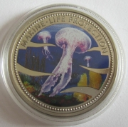 Palau 1 Dollar 2001 Marine Life Protection Jellyfish