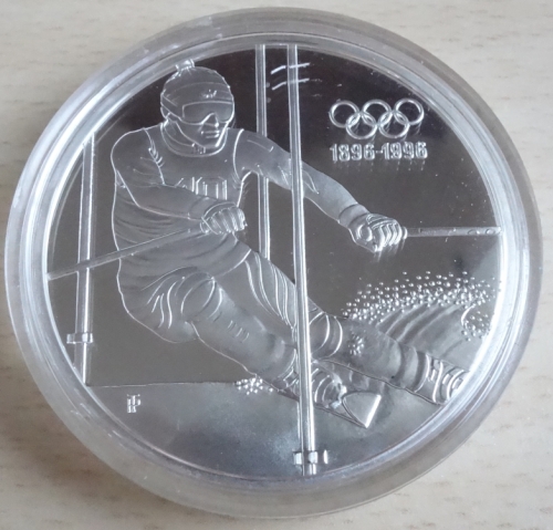 Austria 200 Schilling 1995 100 Years Olympics Alpine Skiing 1 Oz Silver
