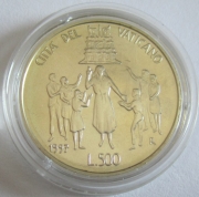 Vatican 500 Lire 1997 World Youth Day in Paris Silver BU