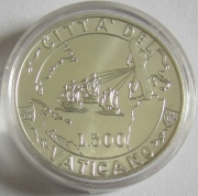 Vatican 500 Lire 1992 500 Years America Silver