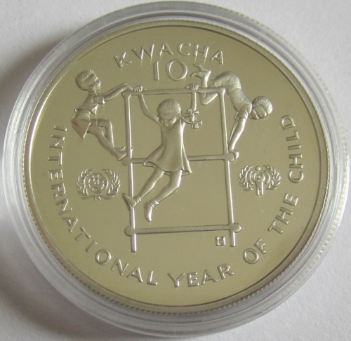 Zambia 10 Kwacha 1980 Year of the Child Silver