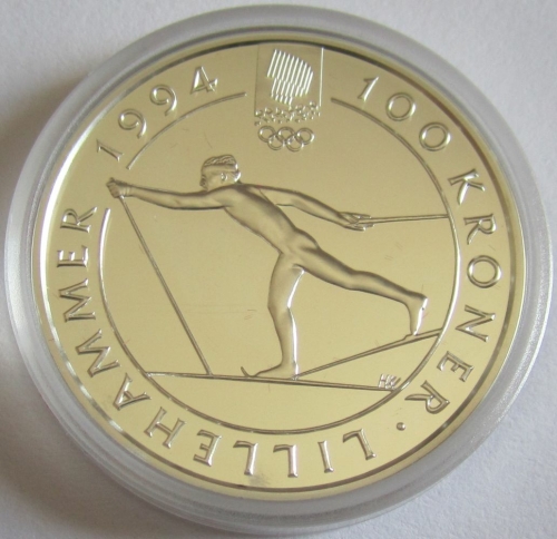 Norwegen 100 Kroner 1991 Olympia Lillehammer Skilanglauf