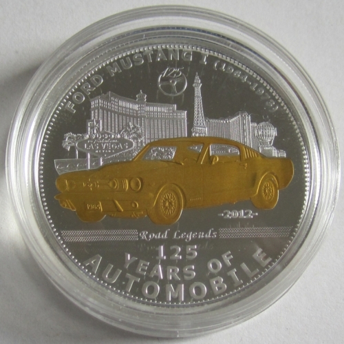 Palau 5 Dollars 2011 125 Years Automobile Ford Mustang I Silver