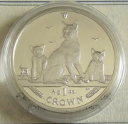 Isle of Man 1 Crown 2016 Cats Havana Brown 1 Oz Silver