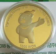 South Korea 1000 Won 2017 Paralympics Pyeongchang Mascot...