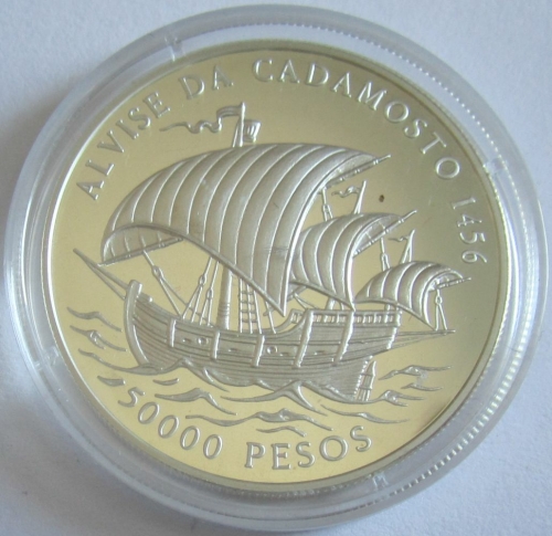 Guinea-Bissau 50000 Pesos 1996 Ships Caravel of Alvise da Cadamosto Silver