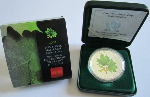 Kanada 5 Dollars 2002 Maple Leaf Frühling Koloriert