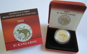 Australia 1 Dollar 2003 Kangaroo Gilded 1 Oz Silver
