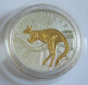 Australia 1 Dollar 2003 Kangaroo Gilded 1 Oz Silver
