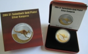 Australia 1 Dollar 2004 Kangaroo Gilded 1 Oz Silver