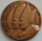 Vatikan Medaille 2014 Heiligsprechung der Päpste Bronze
