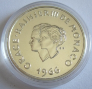 Monaco 10 Francs 1966 Rosenhochzeit BU