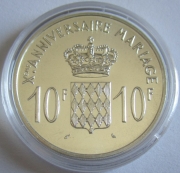 Monaco 10 Francs 1966 Tin Wedding Silver BU
