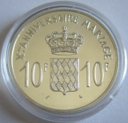 Monaco 10 Francs 1966 Rosenhochzeit BU