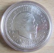 Monaco 10 Francs 1966 100 Years Monte Carlo Silver