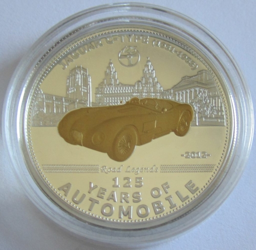 Palau 5 Dollars 2012 125 Years Automobile Jaguar C-Type Silver