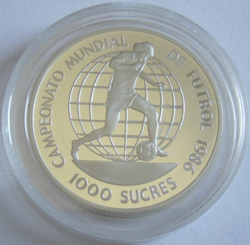 Ecuador 1000 Sucres 1986 Fußball-WM in Mexiko Stürmer