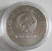 Vietnam 100 Dong 1986 Football World Cup in Mexico Silver