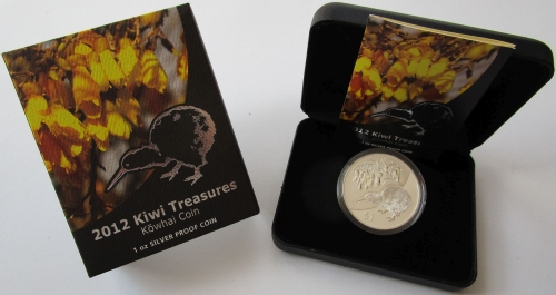 New Zealand 1 Dollar 2012 Kiwi 1 Oz Silver Proof