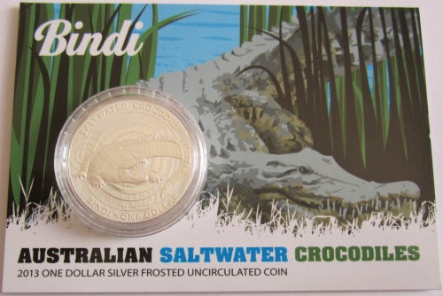 Australien 1 Dollar 2013 Saltwater Crocodiles Bindi BU