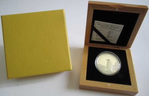 Cook Islands 5 Dollars 2008 Wildlife Adélie Penguin Silver