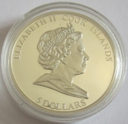 Cook Islands 5 Dollars 2008 Wildlife Adélie Penguin Silver