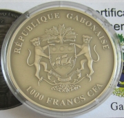 Gabon 1000 Francs 2012 Wildlife Elephant 1 Oz Silver