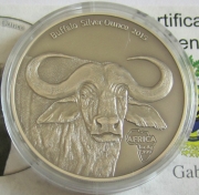 Gabun 1000 Francs 2015 Tiere Kaffernbüffel