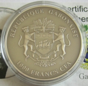 Gabon 1000 Francs 2015 Wildlife Cape Buffalo 1 Oz Silver