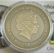 Ghana 5 Cedis 2019 Wildlife Pangolin 1 Oz Silver