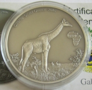 Gabon 1000 Francs 2016 Wildlife Giraffe 1 Oz Silver