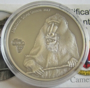 Cameroon 1000 Francs 2017 Wildlife Mandrill 1 Oz Silver