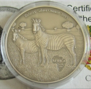 Kongo 1000 Francs 2015 Tiere Zebra