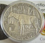 Kongo 1000 Francs 2015 Tiere Okapi