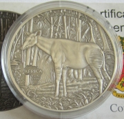 Congo 1000 Francs 2015 Wildlife Okapi 1 Oz Silver