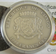 Congo 1000 Francs 2015 Wildlife Okapi 1 Oz Silver