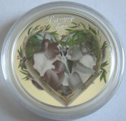 Tuvalu 50 Cents 2012 Forever Love Koala 1/2 Oz Silver