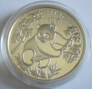 China 10 Yuan 1992 Panda Shenyang Mint (Kleines Datum)
