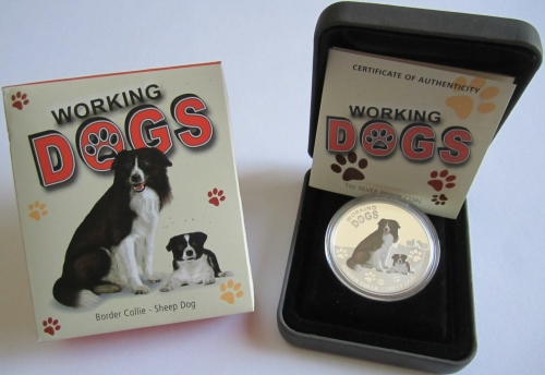 Tuvalu 1 Dollar 2011 Working Dogs Border Collie