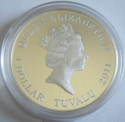 Tuvalu 1 Dollar 2011 Working Dogs German Shepherd