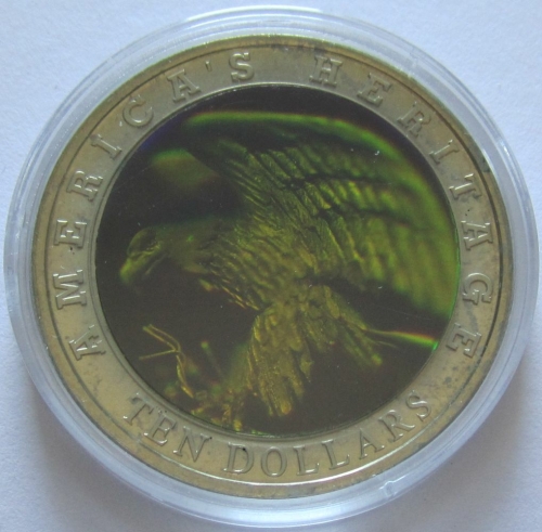 Liberia 10 Dollars 2002 American Heritage Bald Eagle