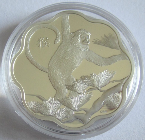 Canada 15 Dollars 2016 Lunar Monkey Lotus Silver