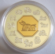 Canada 15 Dollars 1999 Lunar Rabbit 1 Oz Silver