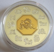 Canada 15 Dollars 2000 Lunar Dragon 1 Oz Silver