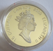 Canada 15 Dollars 2000 Lunar Dragon 1 Oz Silver