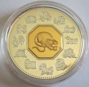 Canada 15 Dollars 2008 Lunar Rat 1 Oz Silver