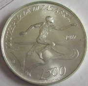 San Marino 500 + 1000 Lire 1987 Universiade Zagreb Silver BU