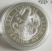 United Kingdom 2 Pounds 2018 Queens Beasts Red Dragon of...