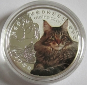 Niue 1 Dollar 2014 Mans Best Friends Cats Maine Coon Cat Silver